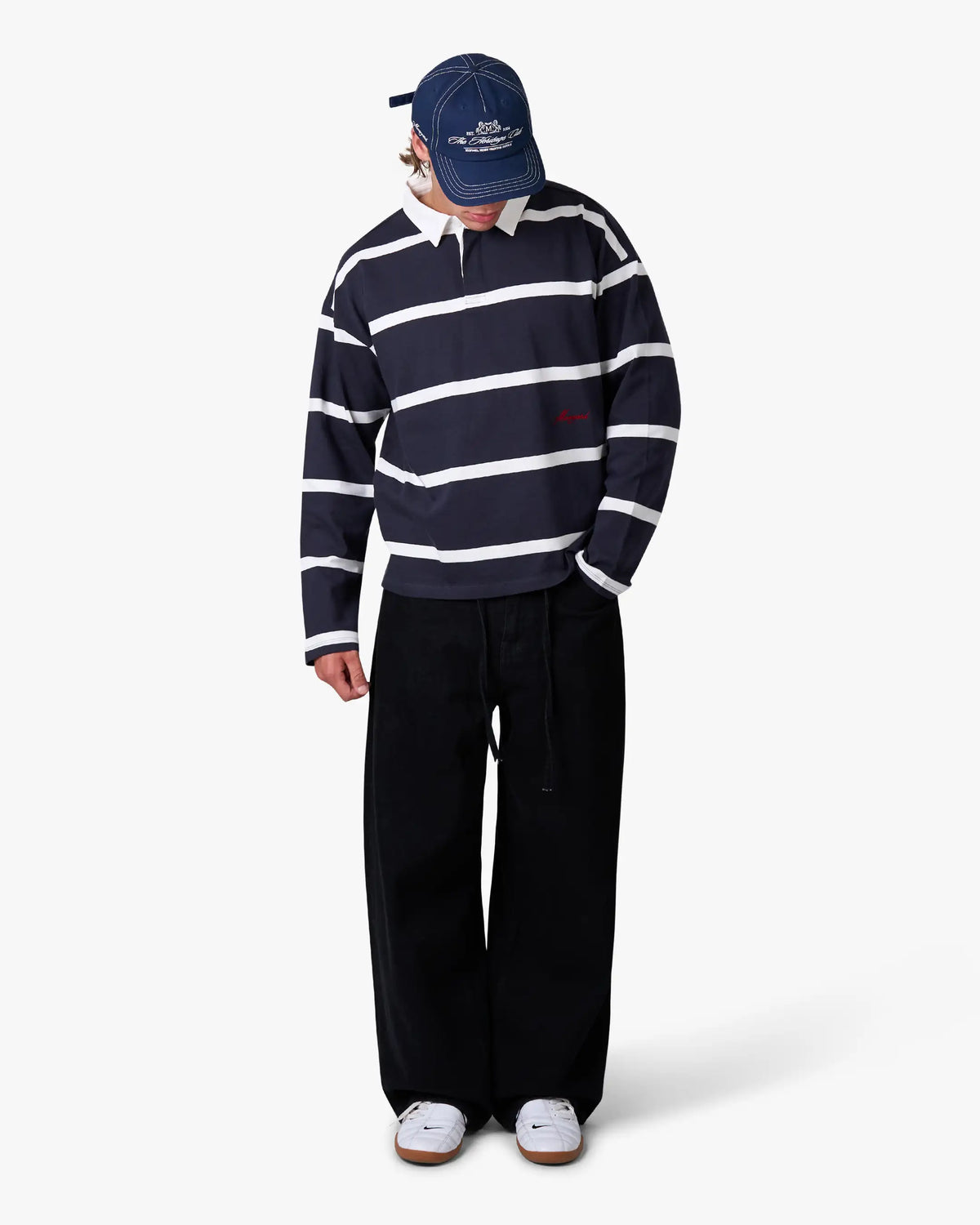 Broker Longsleeve Polo | Navy/White