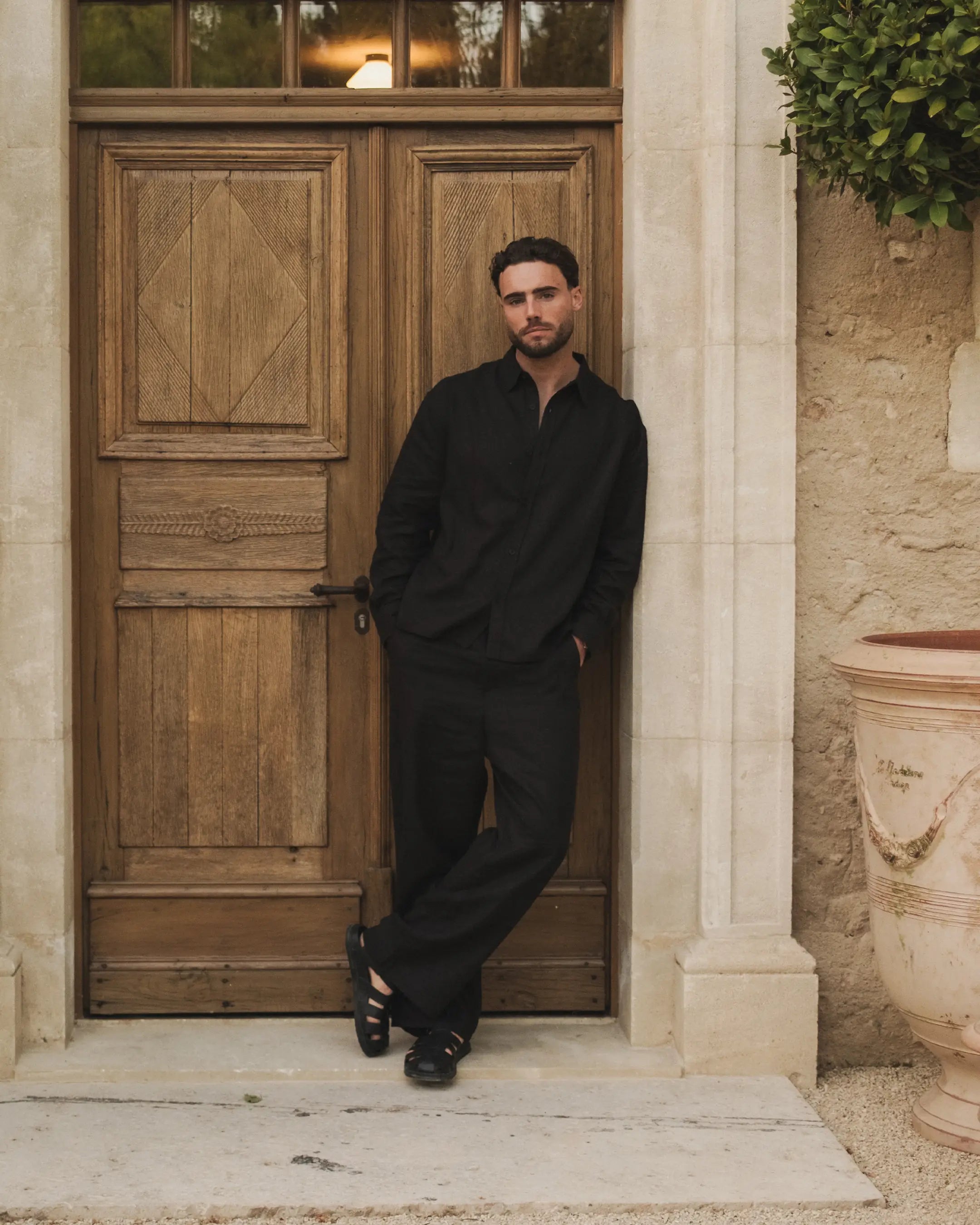 Cannes Linen Shirt | Black