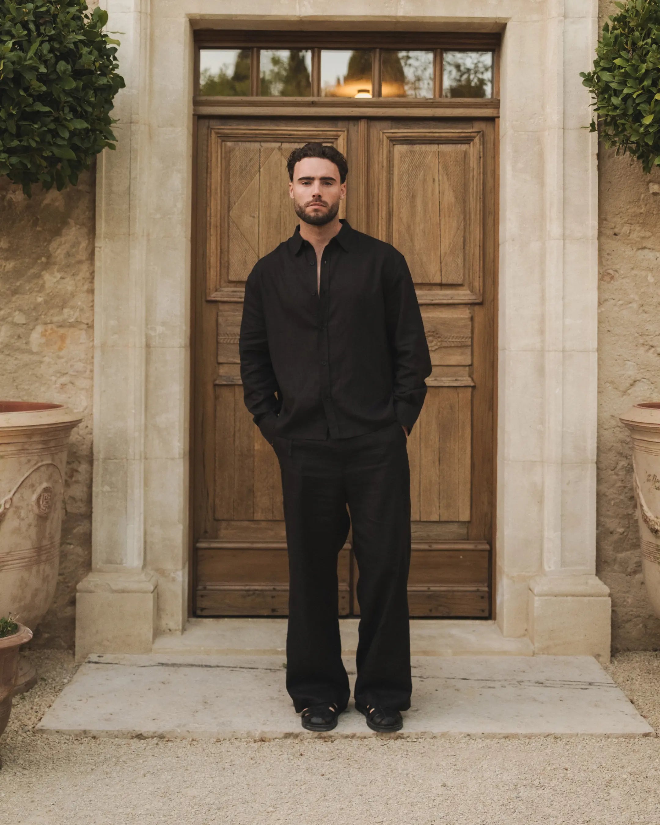 Cannes Linen Pantalon | Black