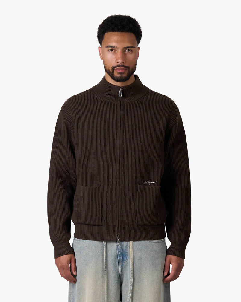 Cardigan en maille à fermeture éclair Giacca