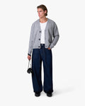 Marea V-Neck Brushed Cardigan | Grey Melee