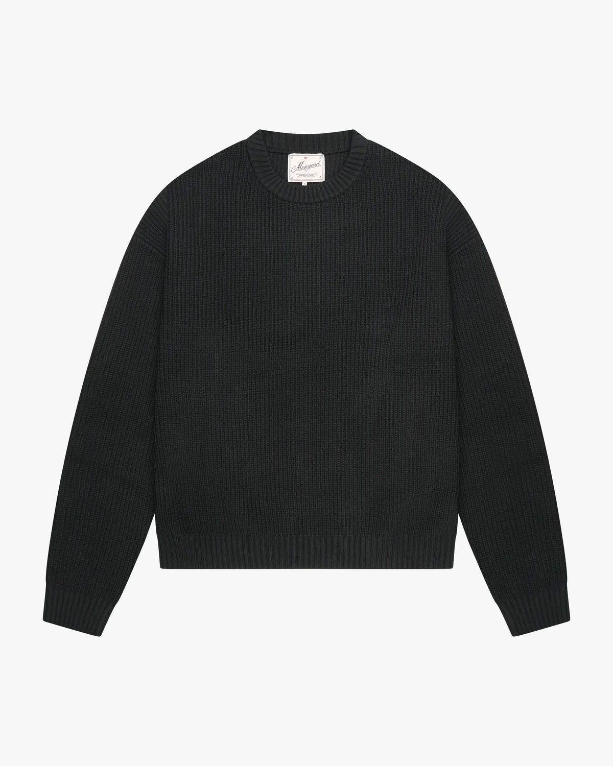 Naval Knitted Cotton Sweater | Black flatlay