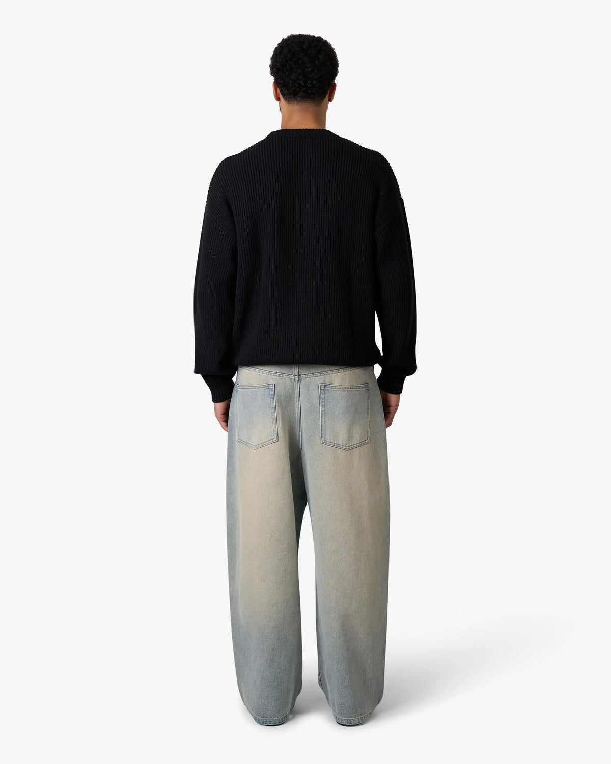 Naval Knitted Cotton Sweater | Black