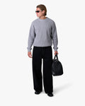 Naval Knitted Cotton Sweater | Grey Melee