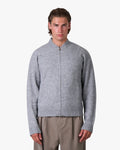 Signore Brushed Zip-Up Cardigan | Grey Melee