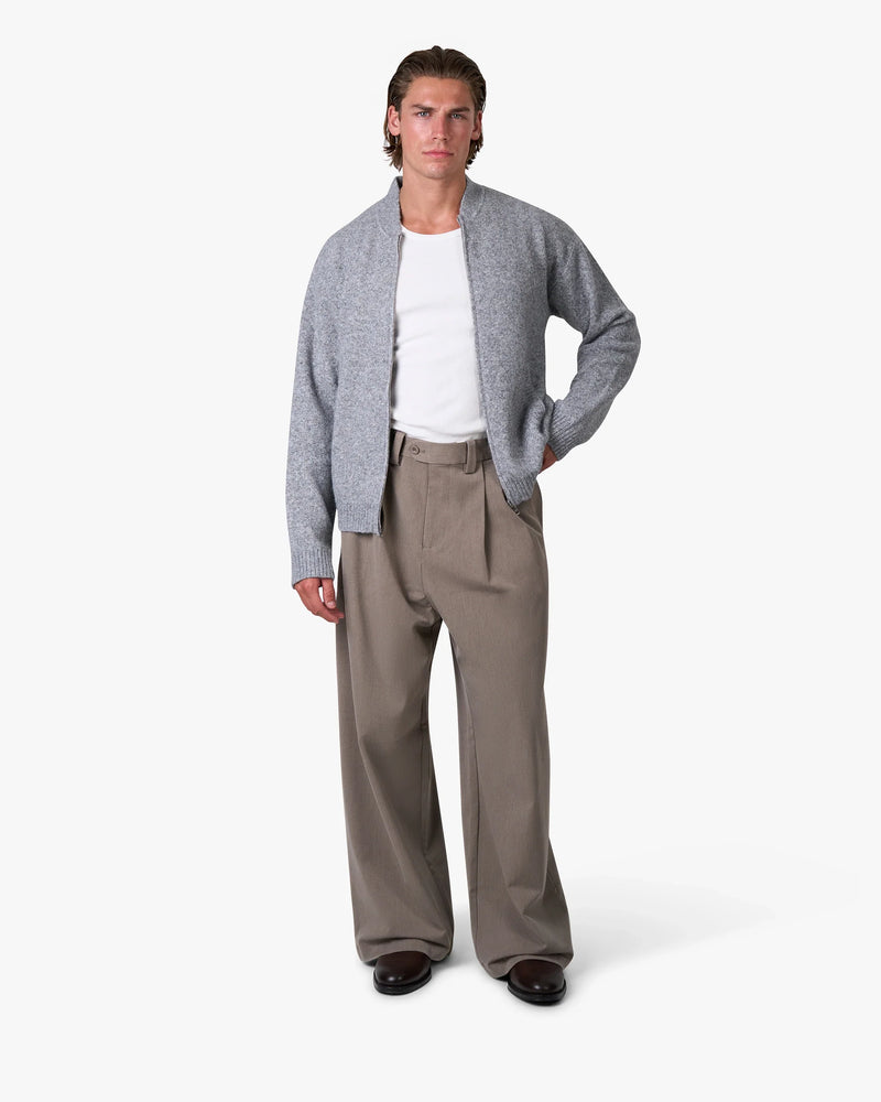 Le cardigan Signore brossé à fermeture éclair
