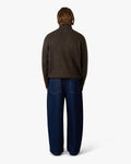 Sontuso Knitted Half-Zip Sweater | Dark Brown