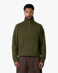 Sontuso Knitted Half-Zip Sweater | Green
