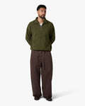 Sontuso Knitted Half-Zip Sweater | Green