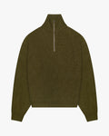 Sontuso Knitted Half-Zip Sweater | Green flatlay