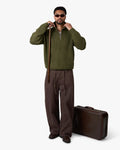 Sontuso Knitted Half-Zip Sweater | Green
