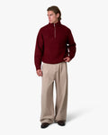 Sontuso Knitted Half-Zip Sweater | Red