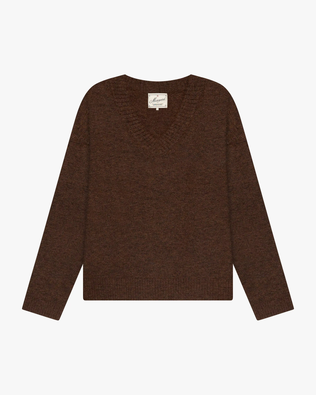 Trade V-Neck Knit | Brown flatlay