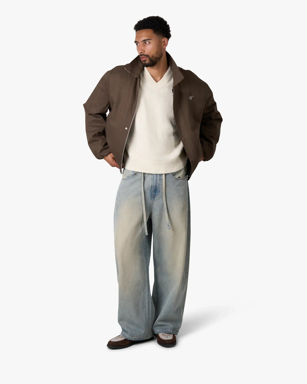 Trade V-Neck Knit | Ecru