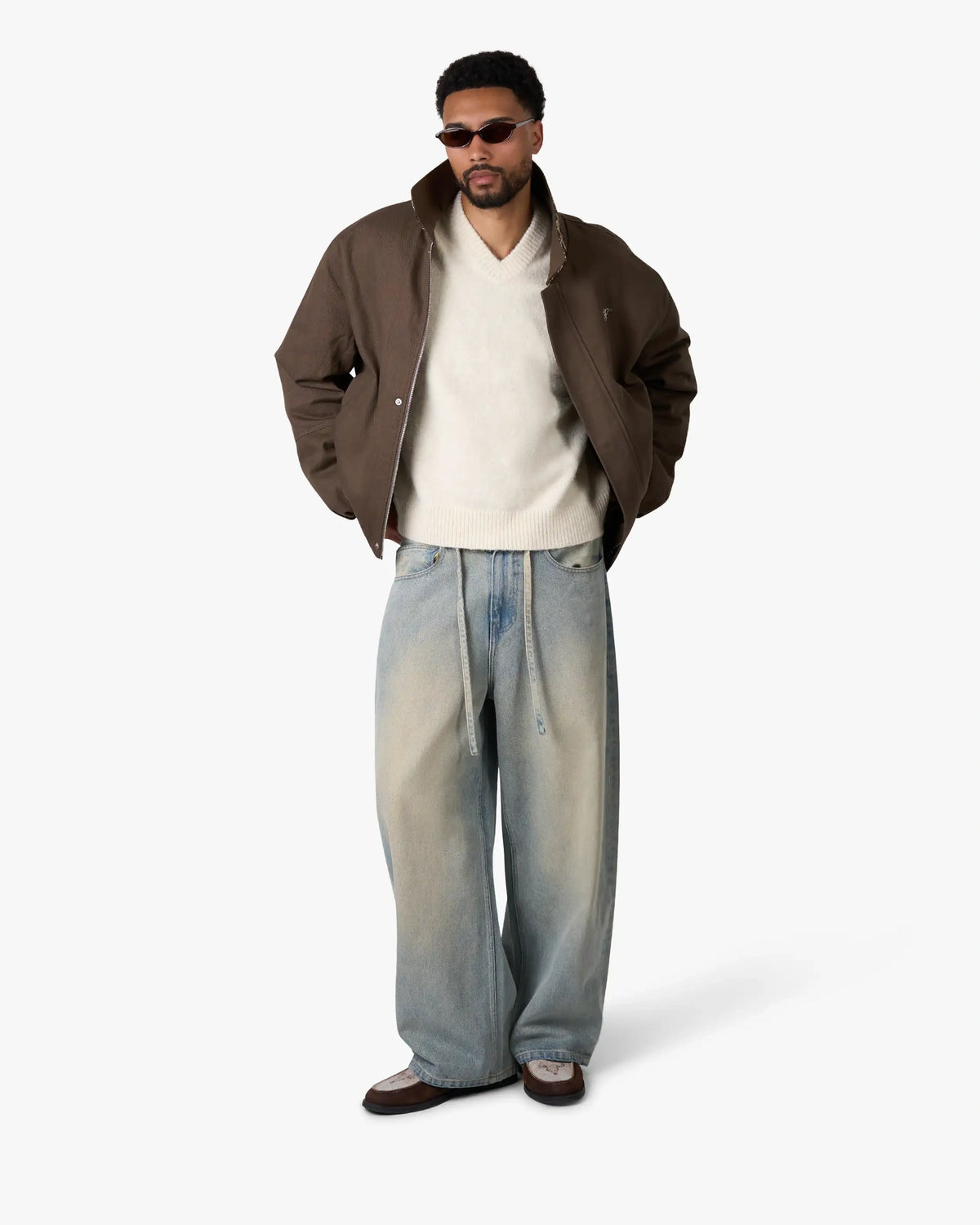 Trade V-Neck Knit | Ecru