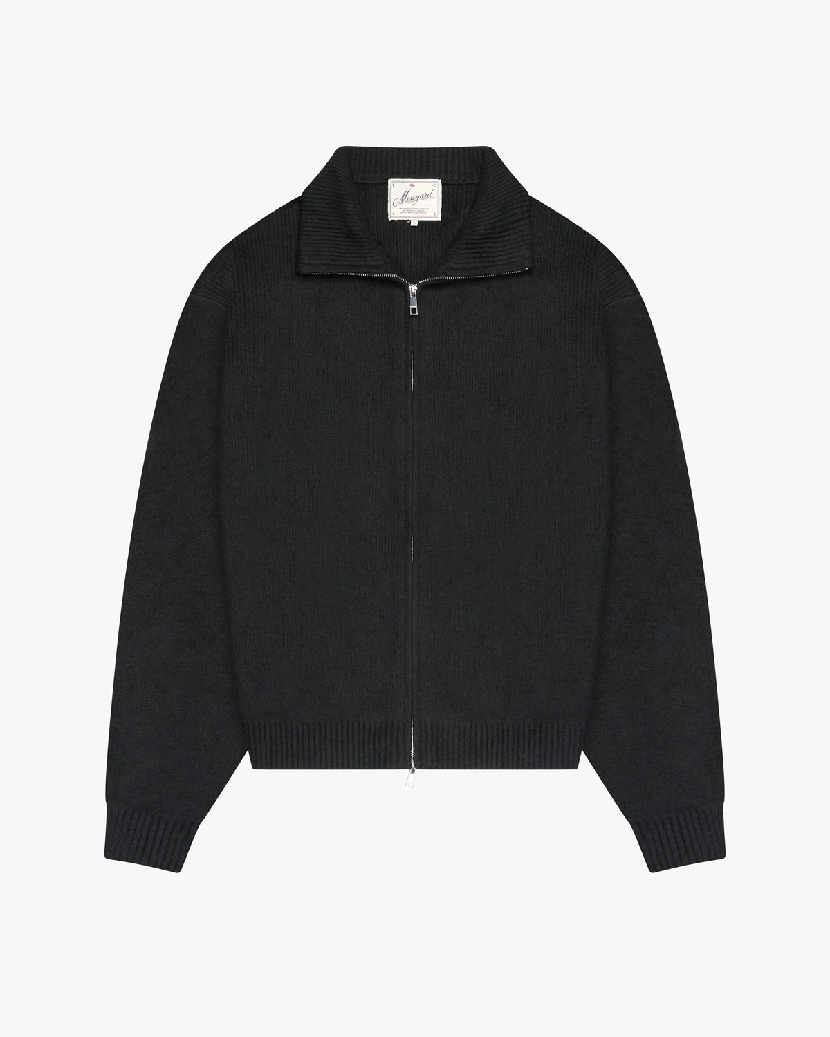 Ventura Cotton Zip-Up Cardigan | Black flatlay