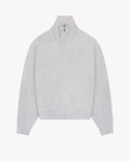 Ventura Cotton Zip-Up Cardigan | Grey Melee flatlay open